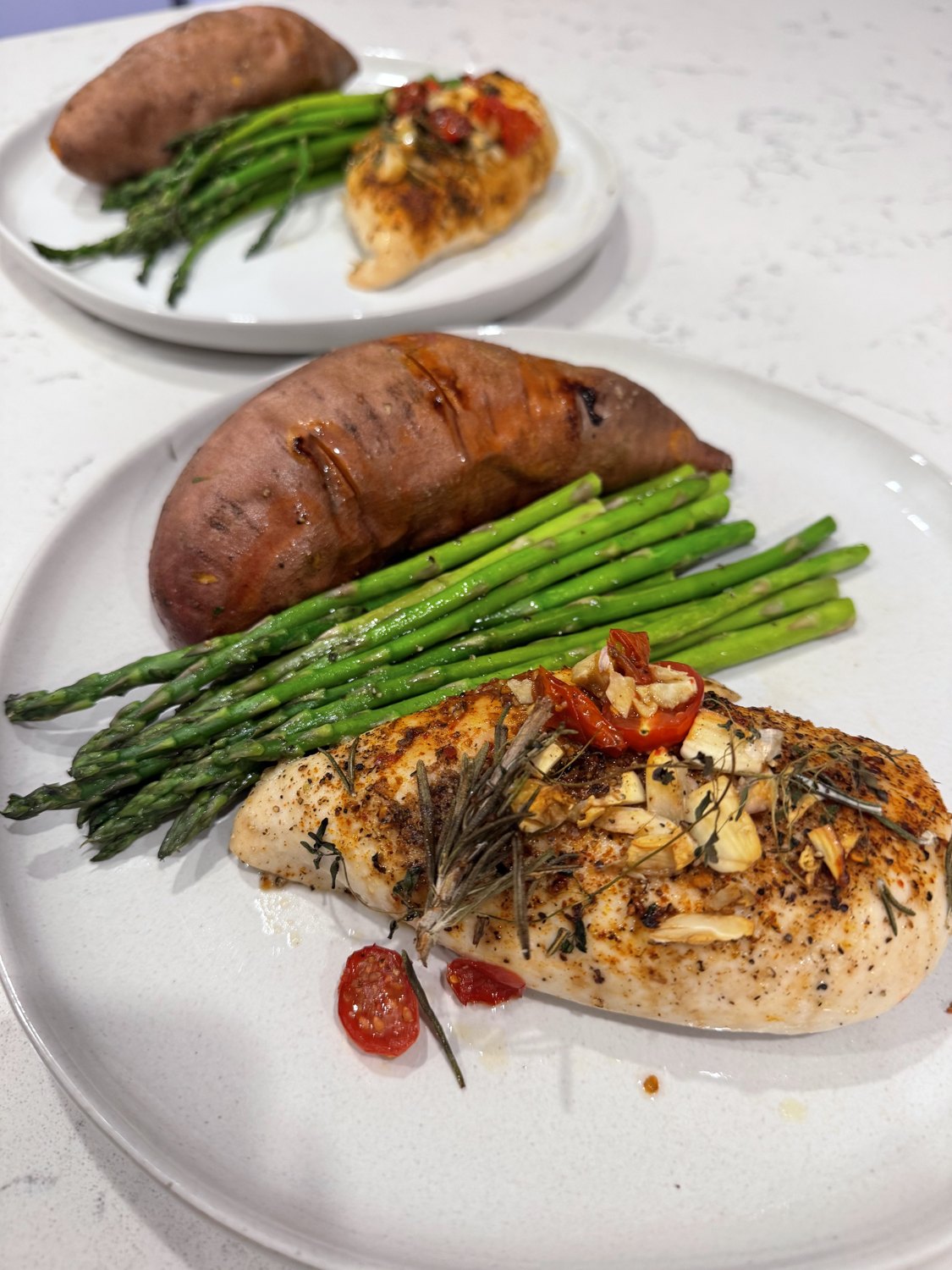 A balanced dinner, prepared by Angela Bonetti